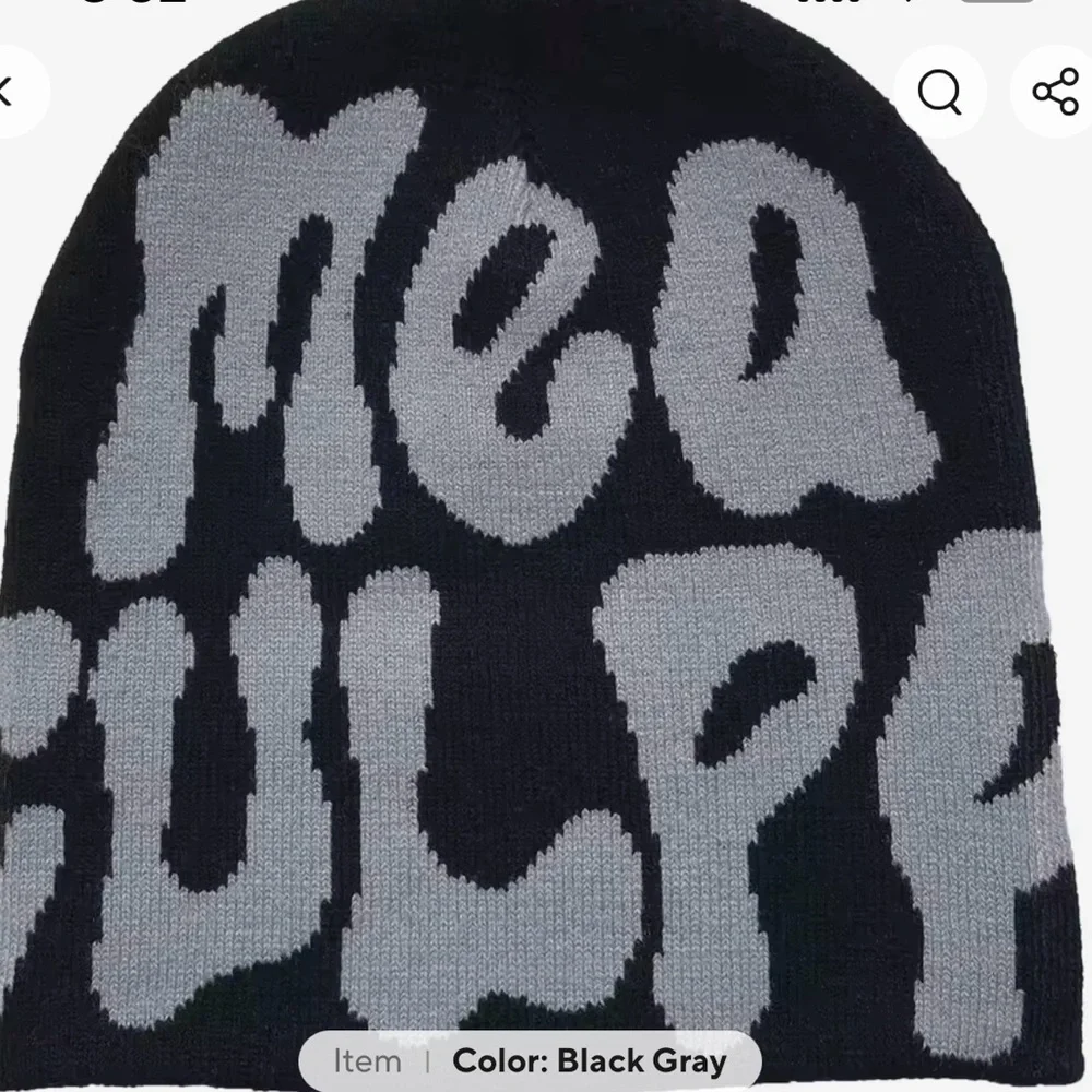 Y2K Knitted Hats Men's And Women's Jacquard Hats Street Hip-hop Rap Skull Cap.